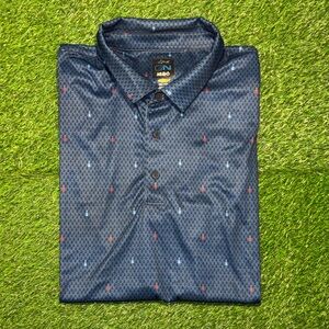 Men’s Navy Blue Patterned Shirt